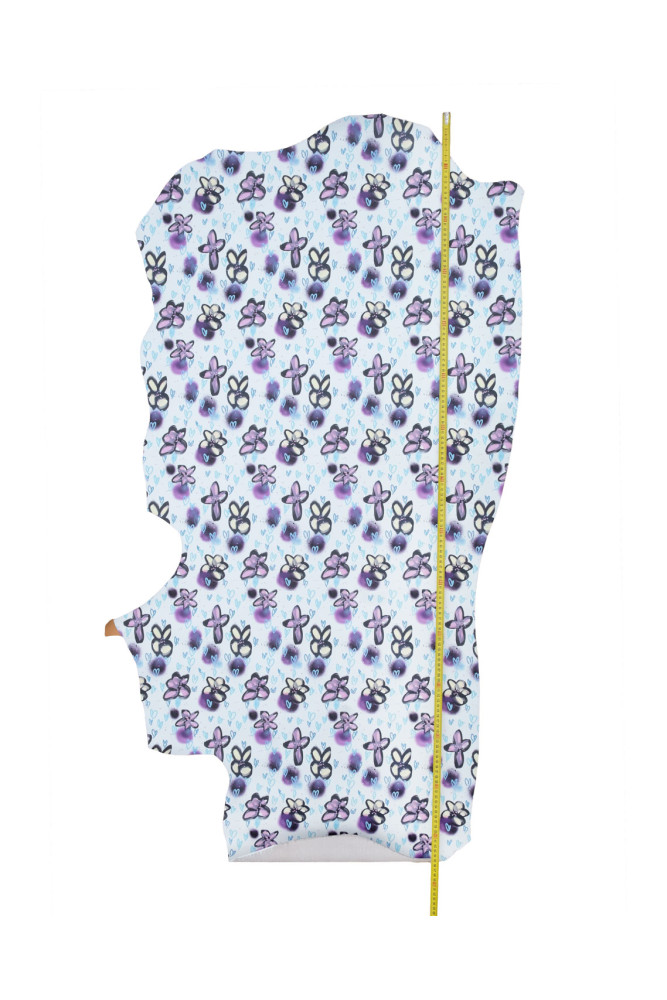 Colorful FLORAL printed leather, soft...