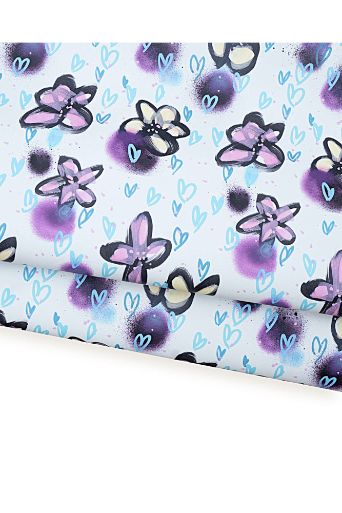 Colorful FLORAL printed leather, soft...