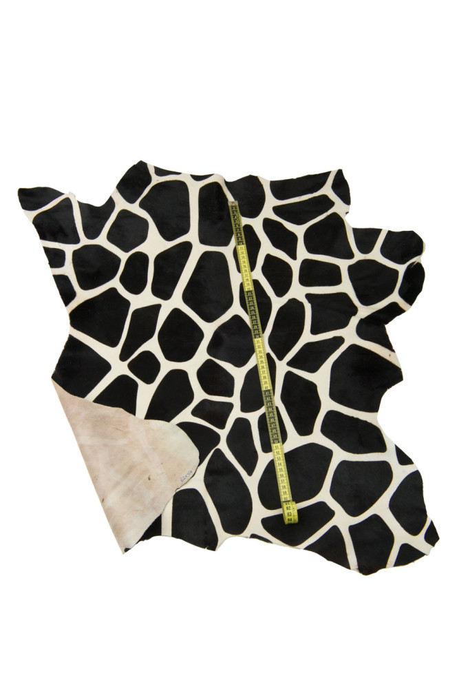 GIRAFFE printed HAIR ON leather hide,...