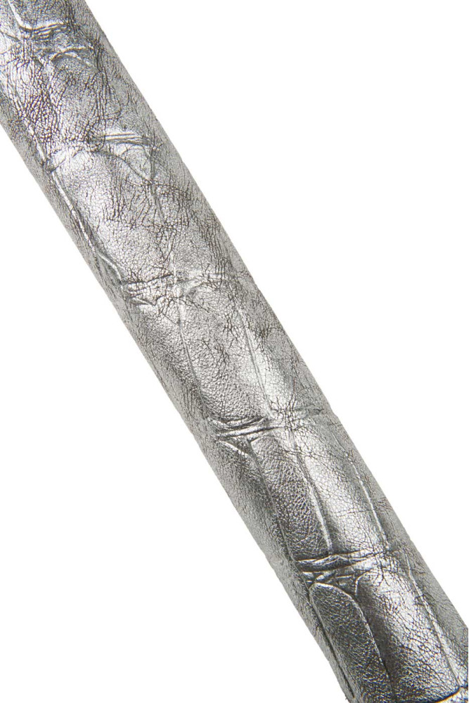 Pelle stampa maxi COCCODRILLO argento...