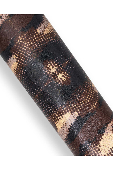 Lotto di 3 pelli stampa animalier, capre morbide tono marrone come da foto per il fai da te