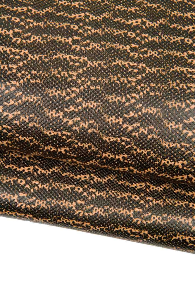 Brown and tan REPTILE embossed...