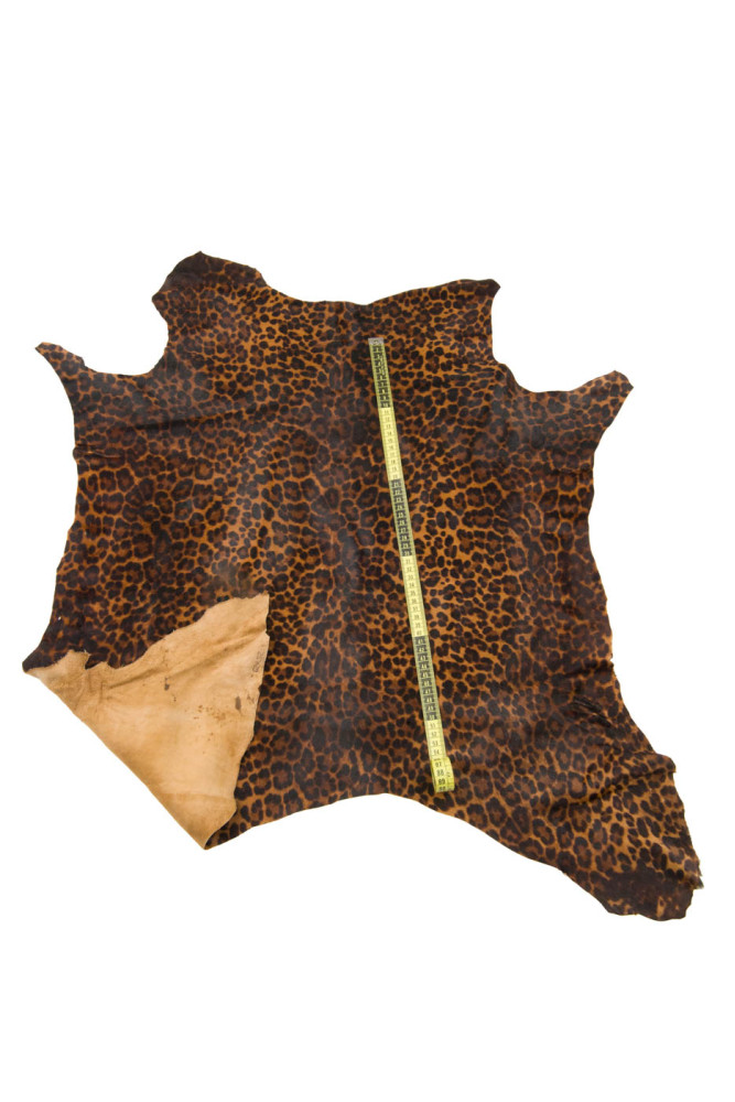 LEOPARD printed hair on leather hide,...