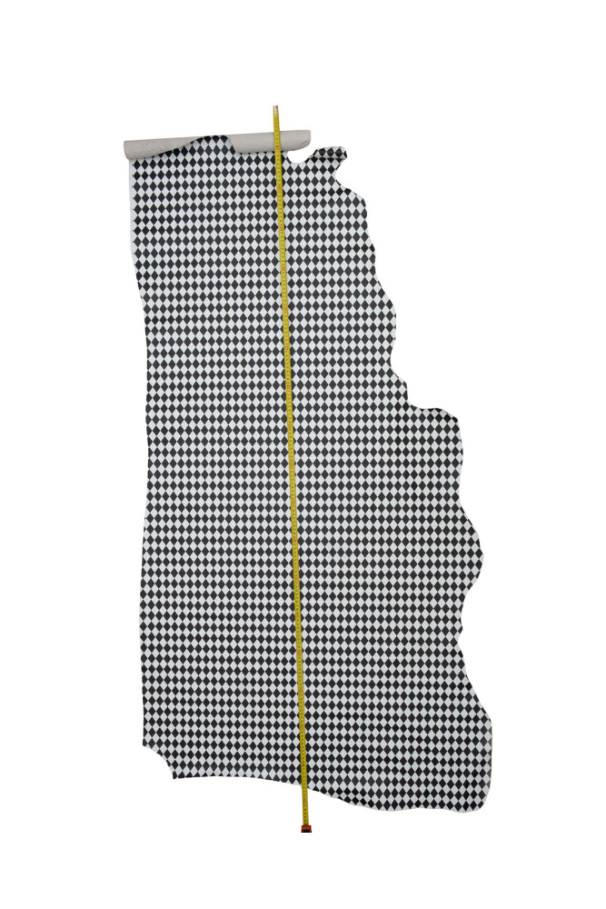 Black white DIAMOND printed leather...