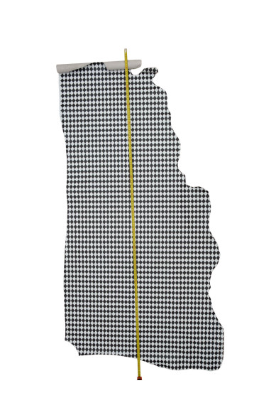 Pellame a ROMBI bianco nero, vitello stampa geometrica, pellame opaco 1.4 - 1.6 mm