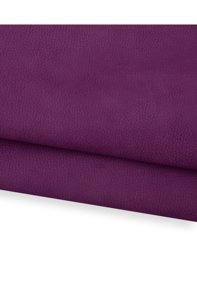Purple NUBUCK leather hide, suede...