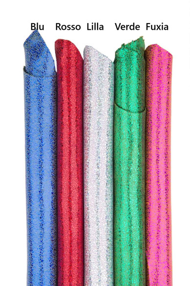 Iridescent CRACKLE printed leather skin, metallic goatskin, bright shiny hide