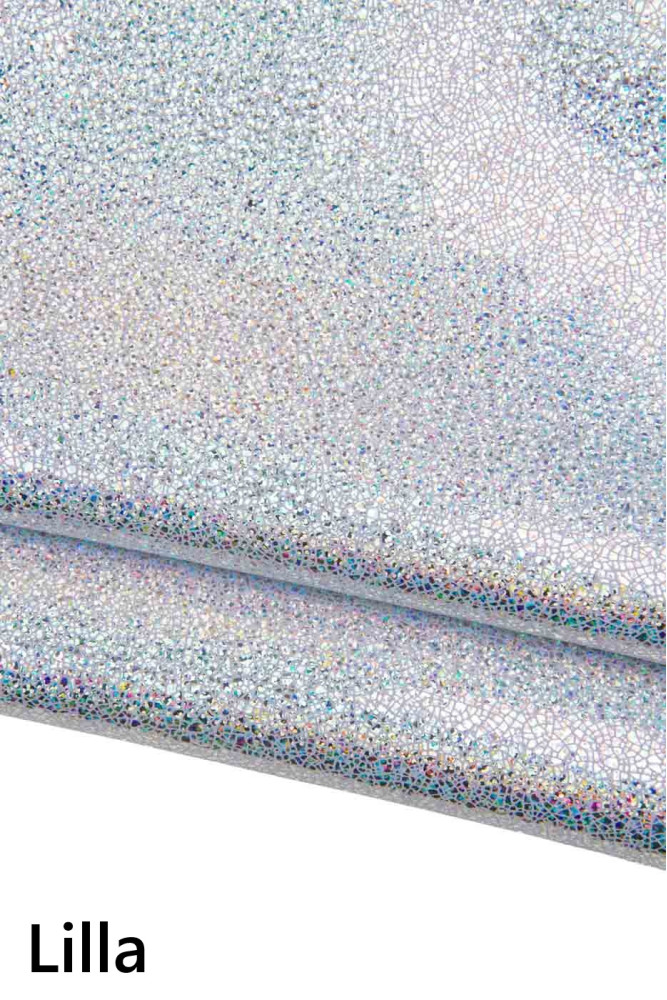 Iridescent CRACKLE printed leather...