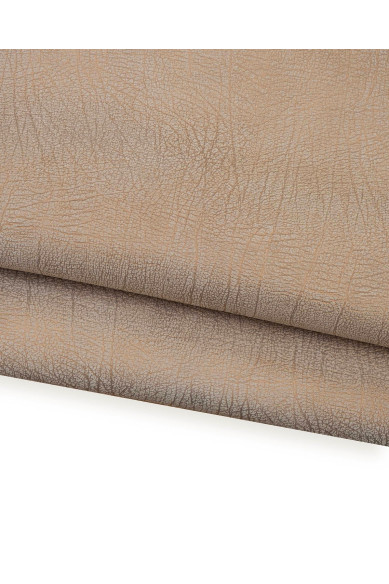 Beige gold ELEPHANT textured leather skin, calfskin animal print, soft metallic cowhide