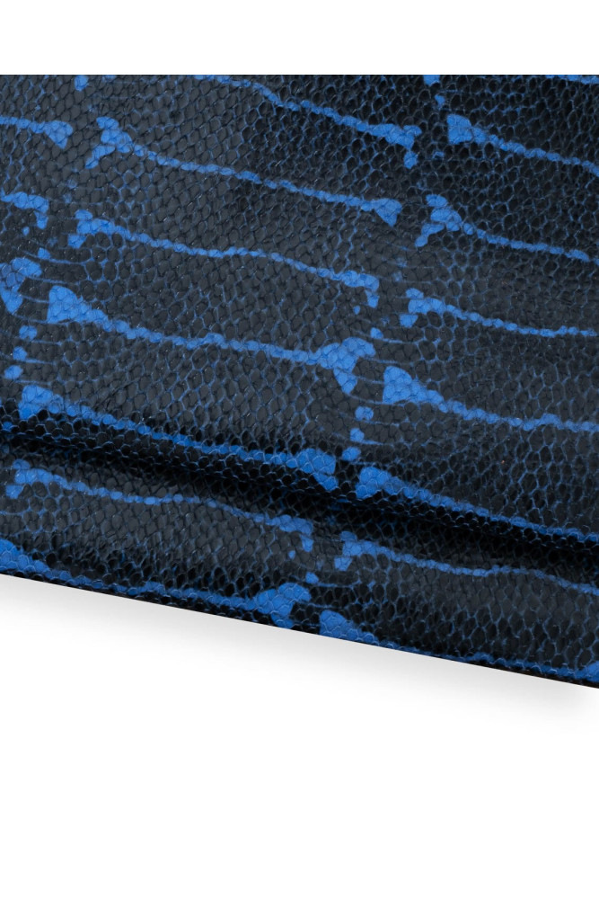 Blue - black PYTHON textured leather...