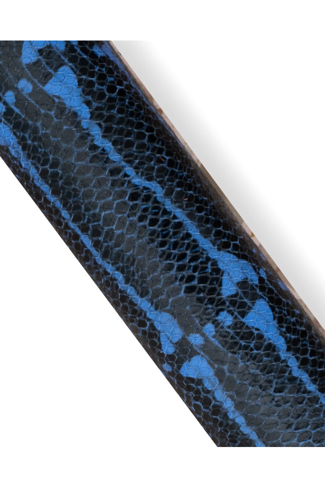 Blue - black PYTHON textured leather...