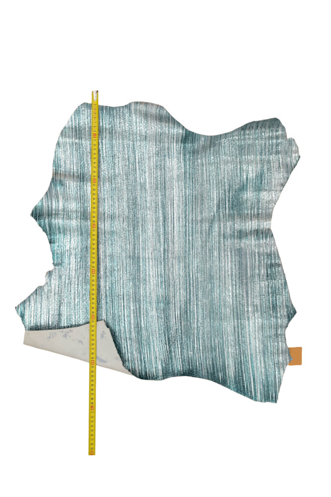Turquoise STRIPED leather skin,...