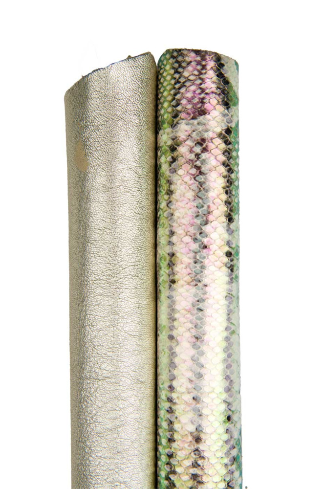 Bundle of 2 platinum leather skins,...