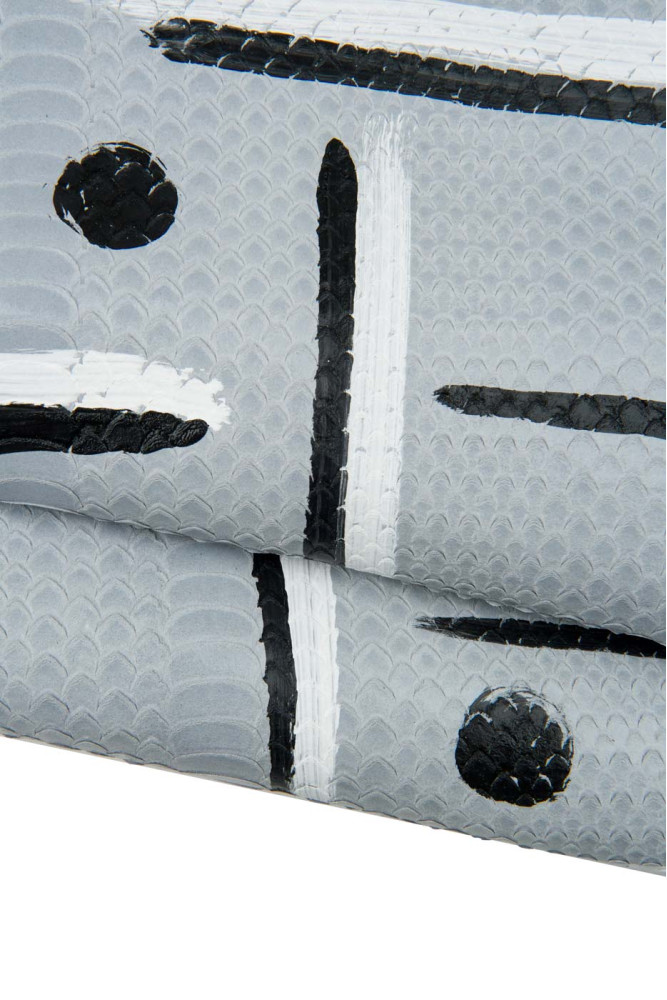 Grey REPTILE handpainted leather...
