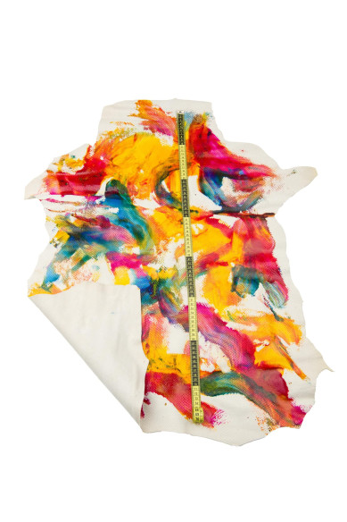 REPTILE multicolor handpainted leather hide, bright and colorful goatskin, unique piece for crafters
