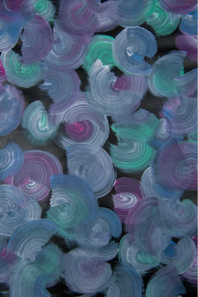 Pelle DIPINTA viola-verde su base...