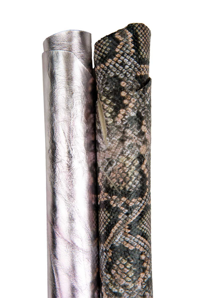 Set of 2 leather hides, WRINKLED...