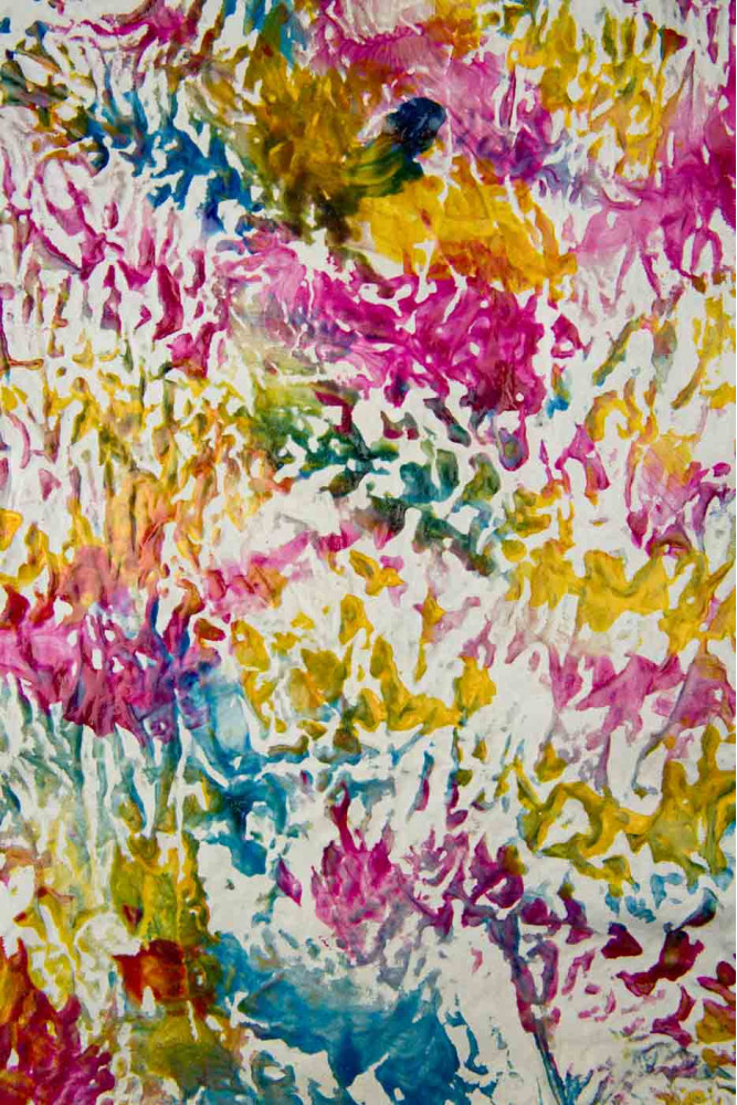 Multicolor HAND-PAINTED leather skin,...