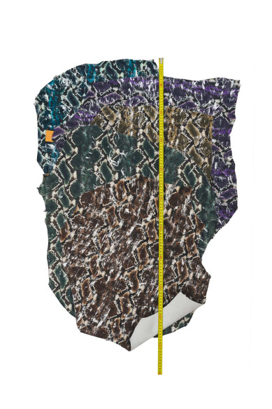 Pellame stampa PITONE, pellame rettile MORBIDO, le pelli sono accoppiate con un TESSUTO 1.0-1.2 mm, per il fai da te