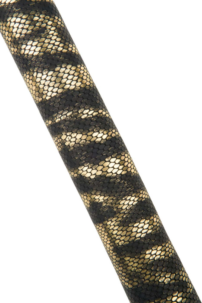 Pelle stampata RETTILE oro - nero,...