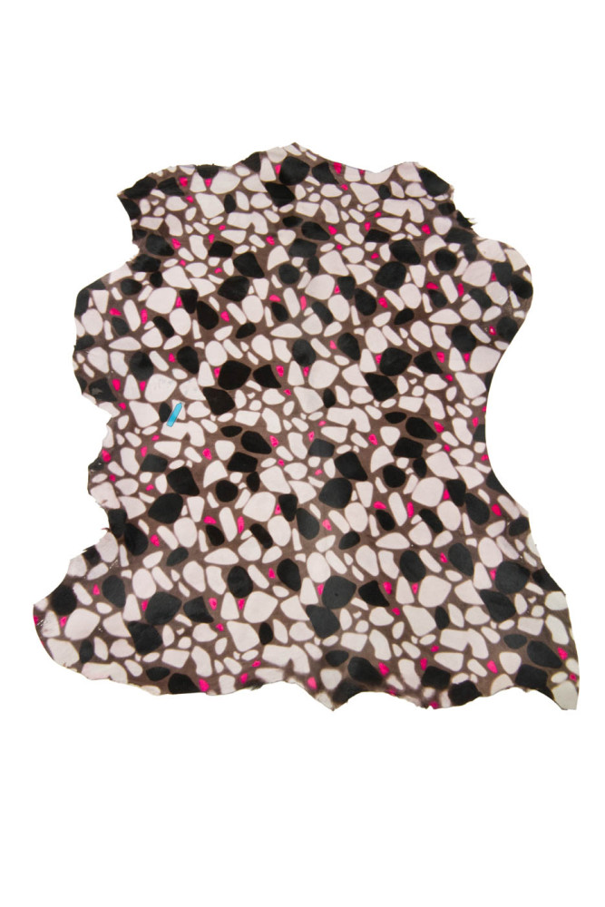 GEOMETRIC printed HAIR ON leather...