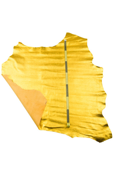 Nappa GOLD leather skin, soft metallic lambskin, bright hide for hobbyists