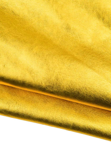 Pelle laminata ORO, nappa metallizzata morbida, pellame LUMINOSO per il fai da te